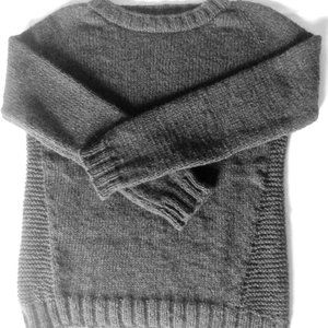 Knit Alpaca Wool Sweater Womens Grey M